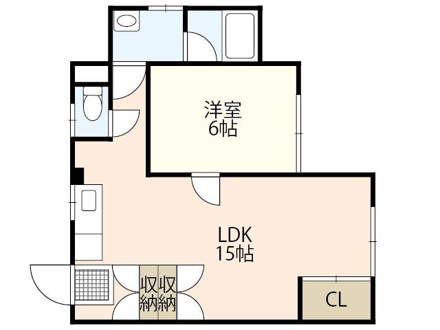 アルフィー当新田(1LDK/1階)の間取り写真