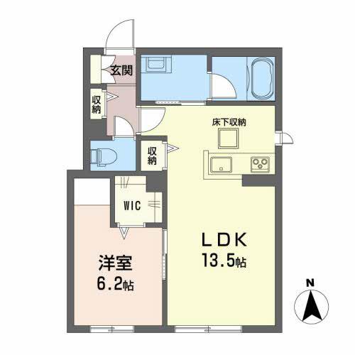 COLORER(1LDK/1階)の間取り写真