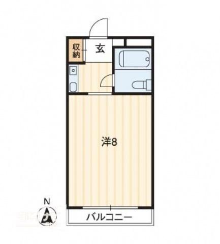 アルファ清心町(1K/4階)の間取り写真