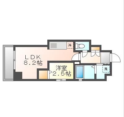月光 千日前(1LDK/6階)の間取り写真