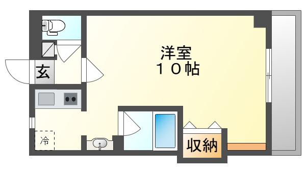 スカイコートⅠ(1K/5階)の間取り写真