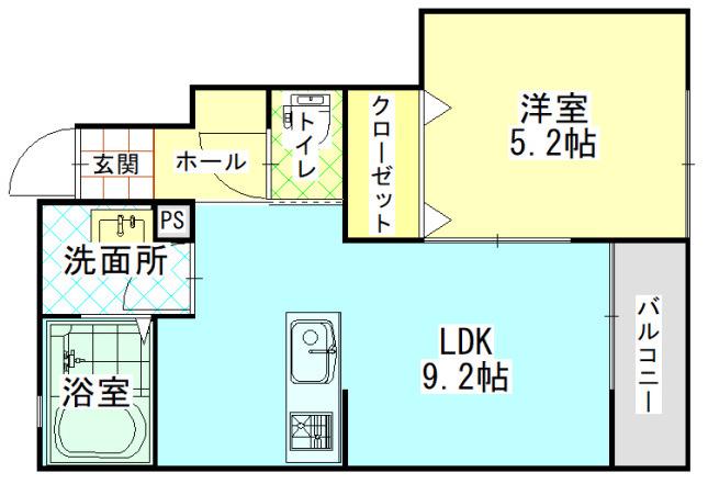 フォレスト庭瀬(1LDK/1階)の間取り写真