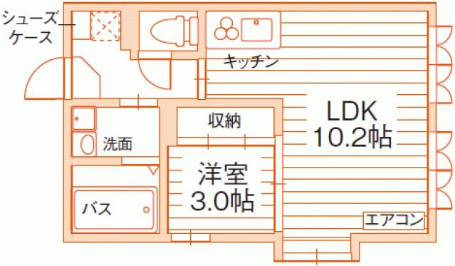 ファーストステージ大供(1LDK/4階)の間取り写真