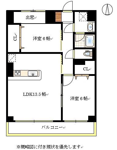 グランスクエア岡山駅西(2LDK/7階)の間取り写真