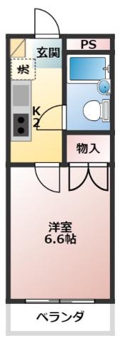 パークプレイス今8(1K/1階)の間取り写真