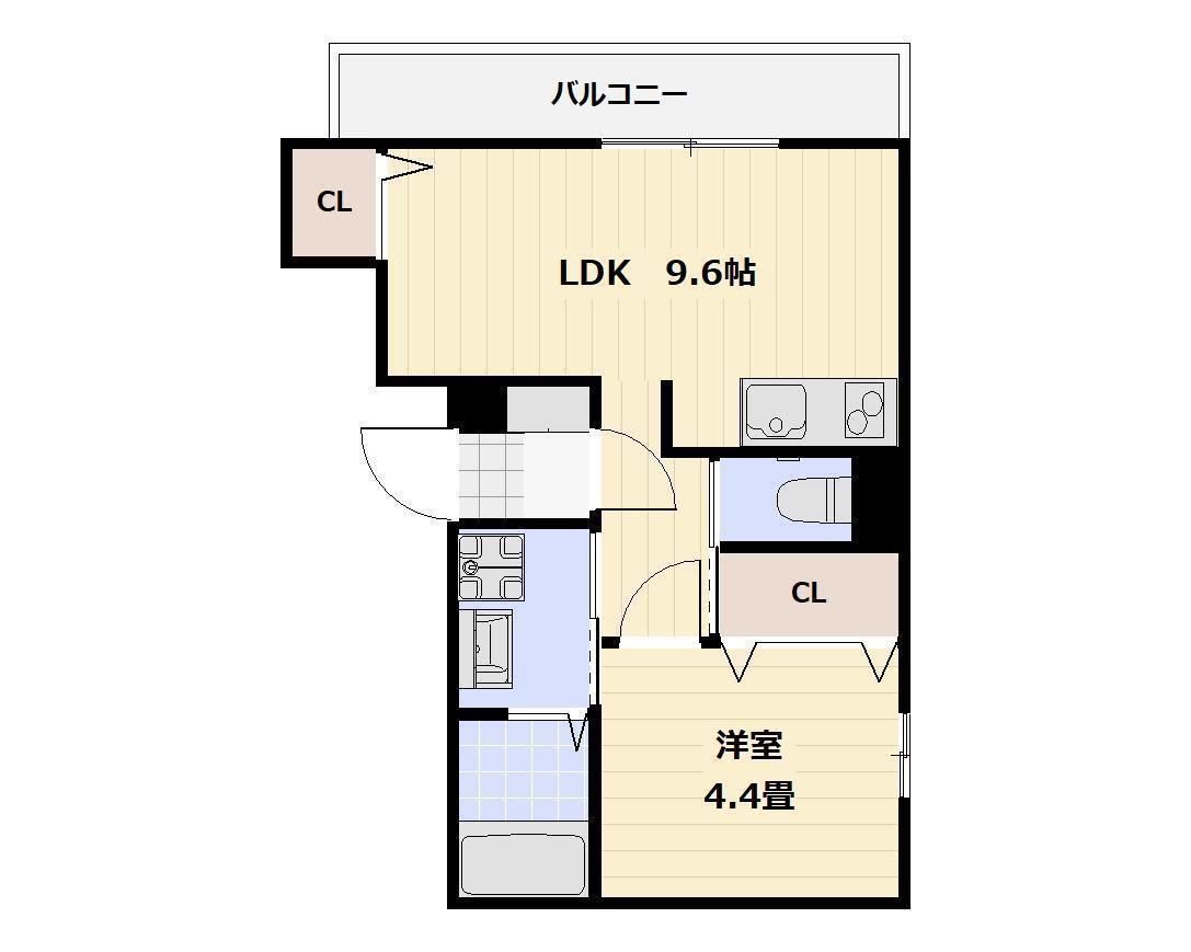 リベラルコート(1LDK/3階)の間取り写真