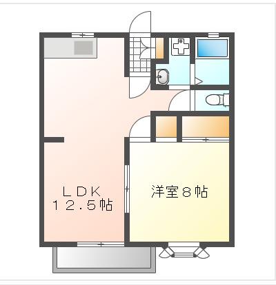メゾンアヴニール(1LDK/2階)の間取り写真