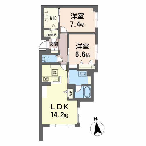 クロムノワール(2LDK/3階)の間取り写真