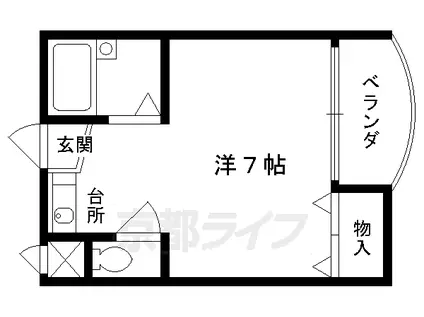 奈良線 東福寺駅 徒歩10分 3階建 築31年(1K/3階)の間取り写真