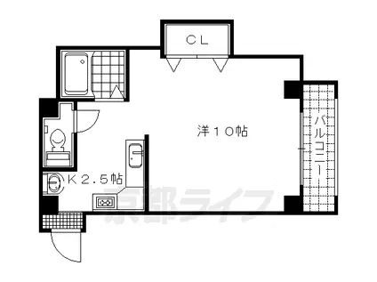 葛城マンション(1K/3階)の間取り写真