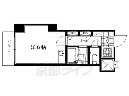 ライオンズマンション東山壱番館(ワンルーム/6階)の間取り写真