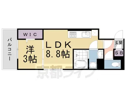 阪急電鉄京都線 西院駅(阪急) 徒歩13分 3階建 築4年(1LDK/2階)の間取り写真