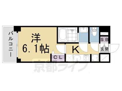 プレサンスTHE KYOTO 吉祥院(1K/7階)の間取り写真