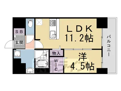 京福嵐山本線 西大路三条駅 徒歩4分 8階建 築3年(1LDK/7階)の間取り写真