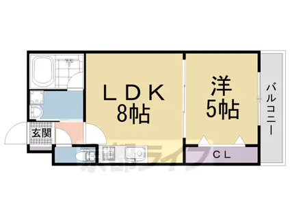 京阪電気鉄道京阪線 丹波橋駅 徒歩14分 3階建 築4年(1LDK/2階)の間取り写真