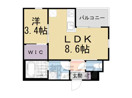 REGALEST膳所(1LDK/3階)の間取り写真