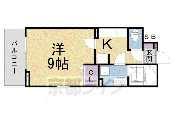 東海道本線 桂川駅(京都) 徒歩21分 3階建 築4年(1K/2階)の間取り写真