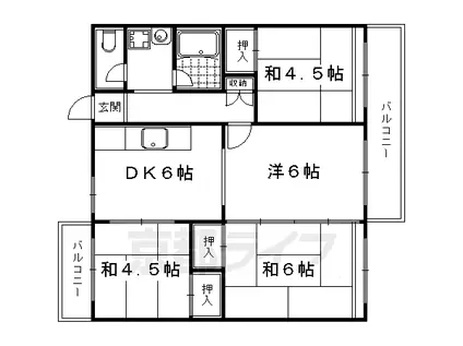 東大路高野第1(4DK/5階)の間取り写真