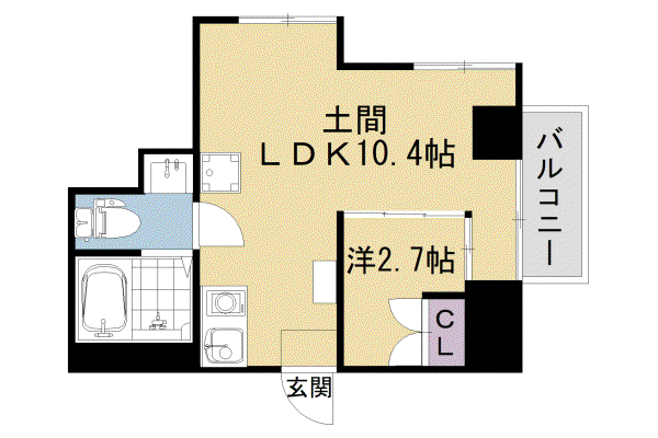 京阪電気鉄道鴨東線 神宮丸太町駅 徒歩8分 8階建 築53年(1LDK/4階)の間取り写真