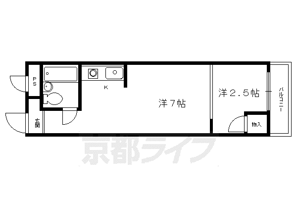 スクエア20(2K/2階)の間取り写真