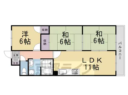 ルネ宇多野(3LDK/2階)の間取り写真