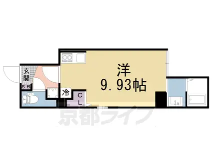 京都市烏丸線 丸太町駅(京都市営) 徒歩10分 5階建 築4年(ワンルーム/2階)の間取り写真
