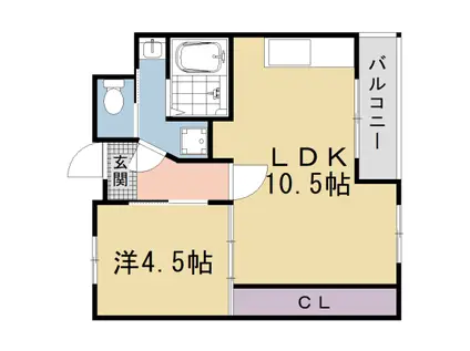 阪急電鉄京都線 西院駅(阪急) 徒歩4分 10階建 築55年(1LDK/5階)の間取り写真