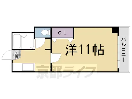 阪急電鉄京都線 西院駅(阪急) 徒歩5分 7階建 築53年(1K/7階)の間取り写真