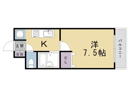 O・H・K・7(1K/2階)の間取り写真