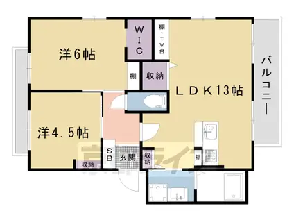 IN ひもろぎ(2LDK/2階)の間取り写真