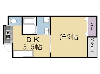 寺前ハイツ(1K/2階)の間取り写真