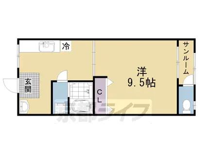山陰本線 太秦駅(JR) 徒歩16分 3階建 築51年(1K/3階)の間取り写真