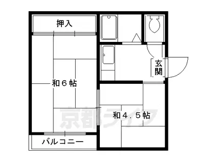 マンション中野(2K/2階)の間取り写真