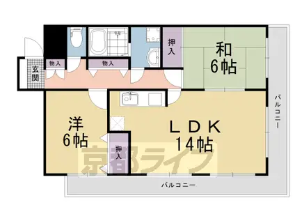 ソレイユMHN(2LDK/6階)の間取り写真