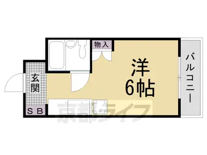 阪急電鉄京都線 大宮駅(京都) 徒歩5分 4階建 築37年(ワンルーム/4階)の間取り写真