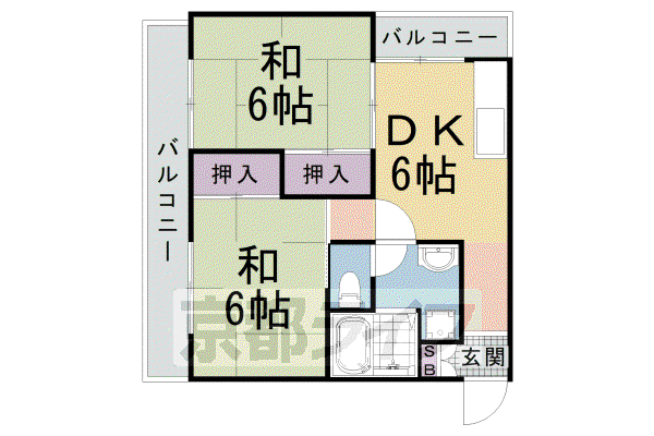 コープKIZAKI(2DK/1階)の間取り写真