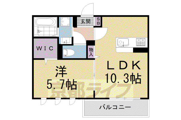 近鉄京都線 竹田駅(京都) 徒歩5分 3階建 築4年(1LDK/2階)の間取り写真