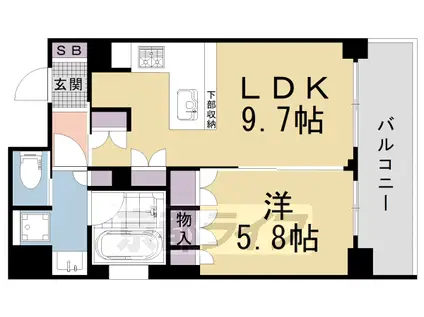 リーガル京都御所西3(1LDK/2階)の間取り写真