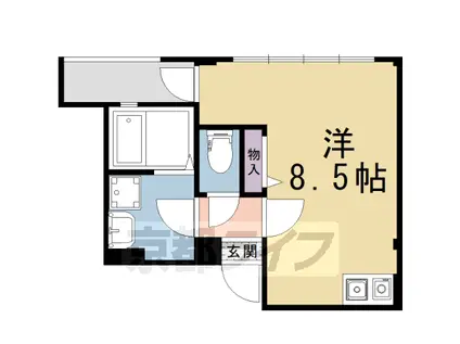 叡山電鉄 元田中駅 徒歩6分 3階建 築61年(ワンルーム/2階)の間取り写真