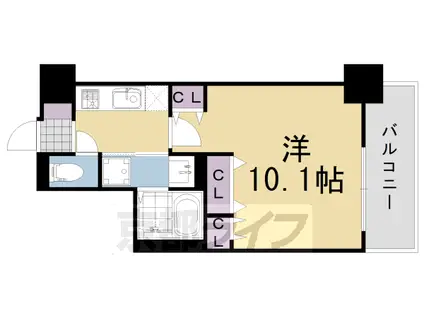 東海道本線 向日町駅 徒歩4分 6階建 築3年(1K/6階)の間取り写真
