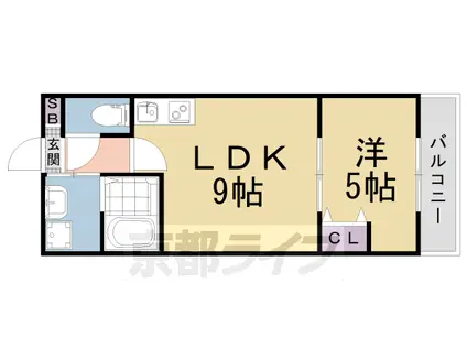 京都市烏丸線 鞍馬口駅 徒歩19分 3階建 築3年(1LDK/3階)の間取り写真