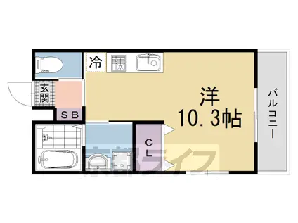 京阪電気鉄道京阪線 龍谷大前深草駅 徒歩5分 2階建 築1年(ワンルーム/2階)の間取り写真