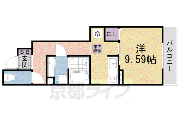 ANDANTE KOTOBUKI(1LDK/1階)の間取り写真