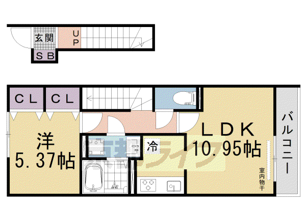 ANDANTE KOTOBUKI(1LDK/2階)の間取り写真