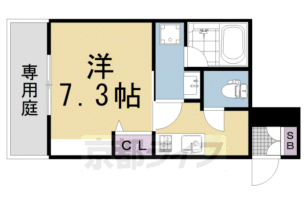 京阪電気鉄道京阪線 伏見桃山駅 徒歩10分 4階建 築3年(1K/1階)の間取り写真