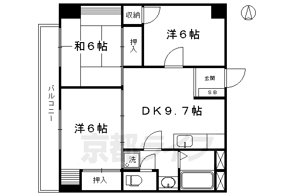 東和ハイツ(3LDK/8階)の間取り写真