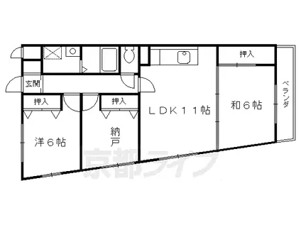ビューテラス桂南(3LDK/2階)の間取り写真