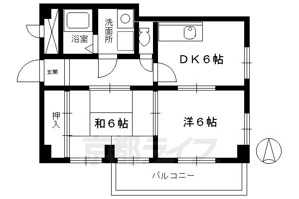 ラーク安田パート1(2DK/4階)の間取り写真