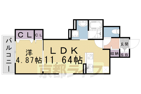 PISO丹波口(1LDK/3階)の間取り写真
