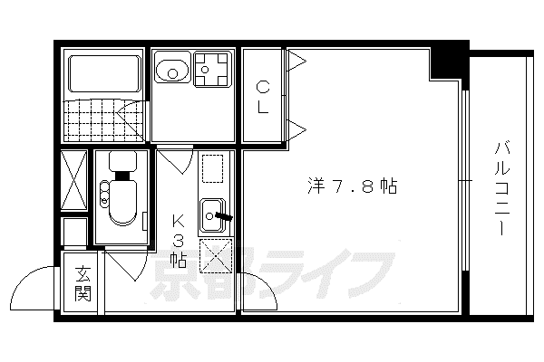 京阪電気鉄道京阪線 清水五条駅 徒歩10分 3階建 築21年(1K/2階)の間取り写真